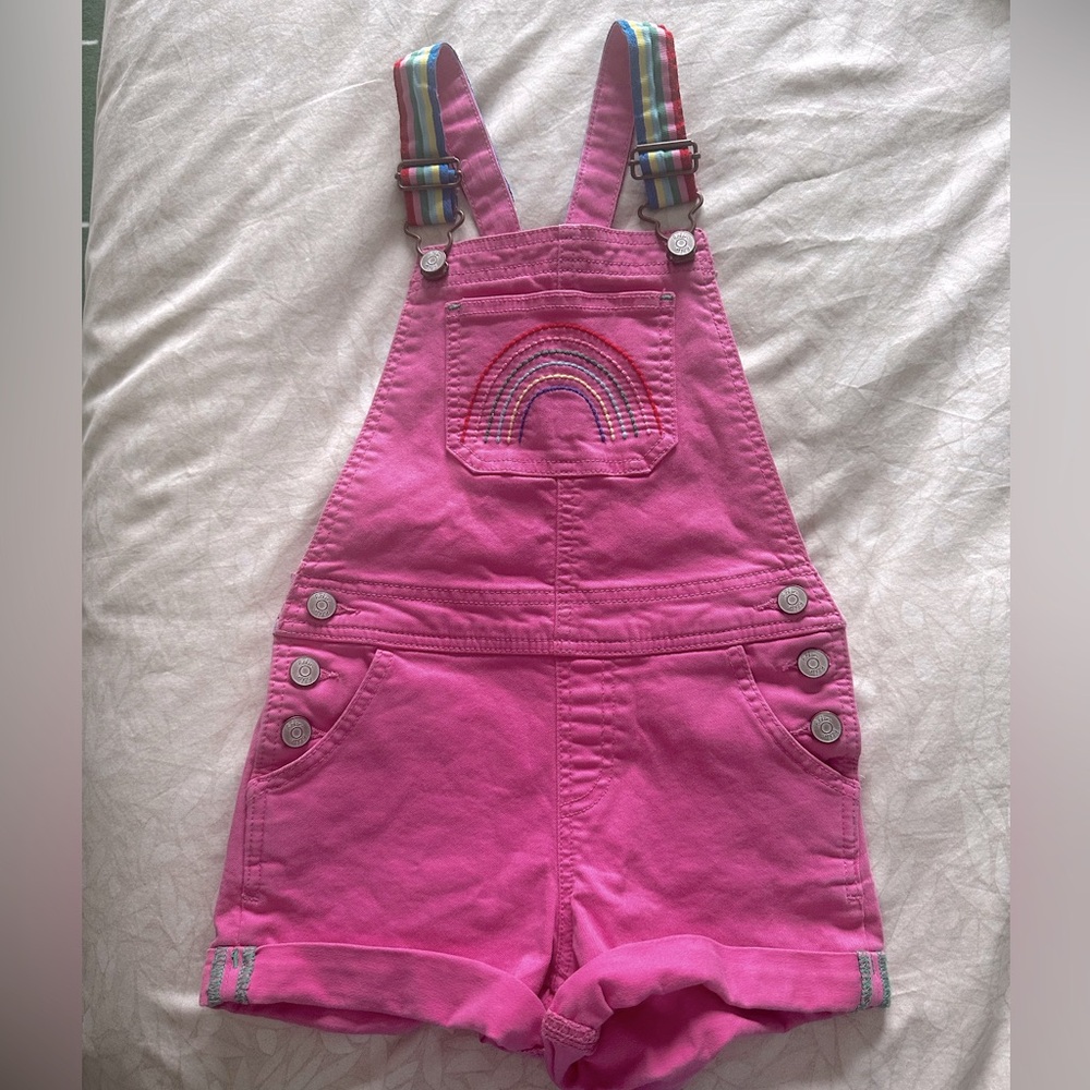 Boden Rainbow Pink Girls Overalls - excellent condition!